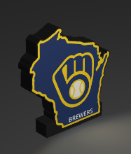 Brewers WI Labeled LED light box – custom 3D printed – Lit Layer Creations